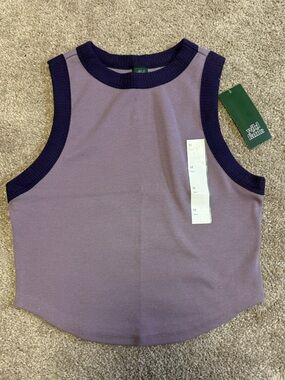 Target Purple Ribbed Tank with Dark Purple Trim